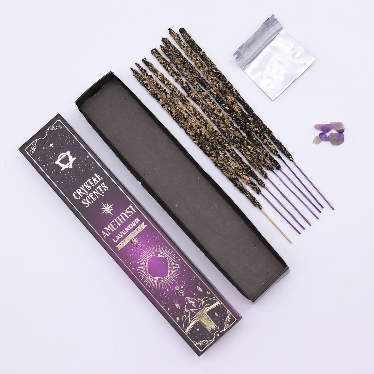 Incenso Smudge Cristalli di Ametista - Lavanda