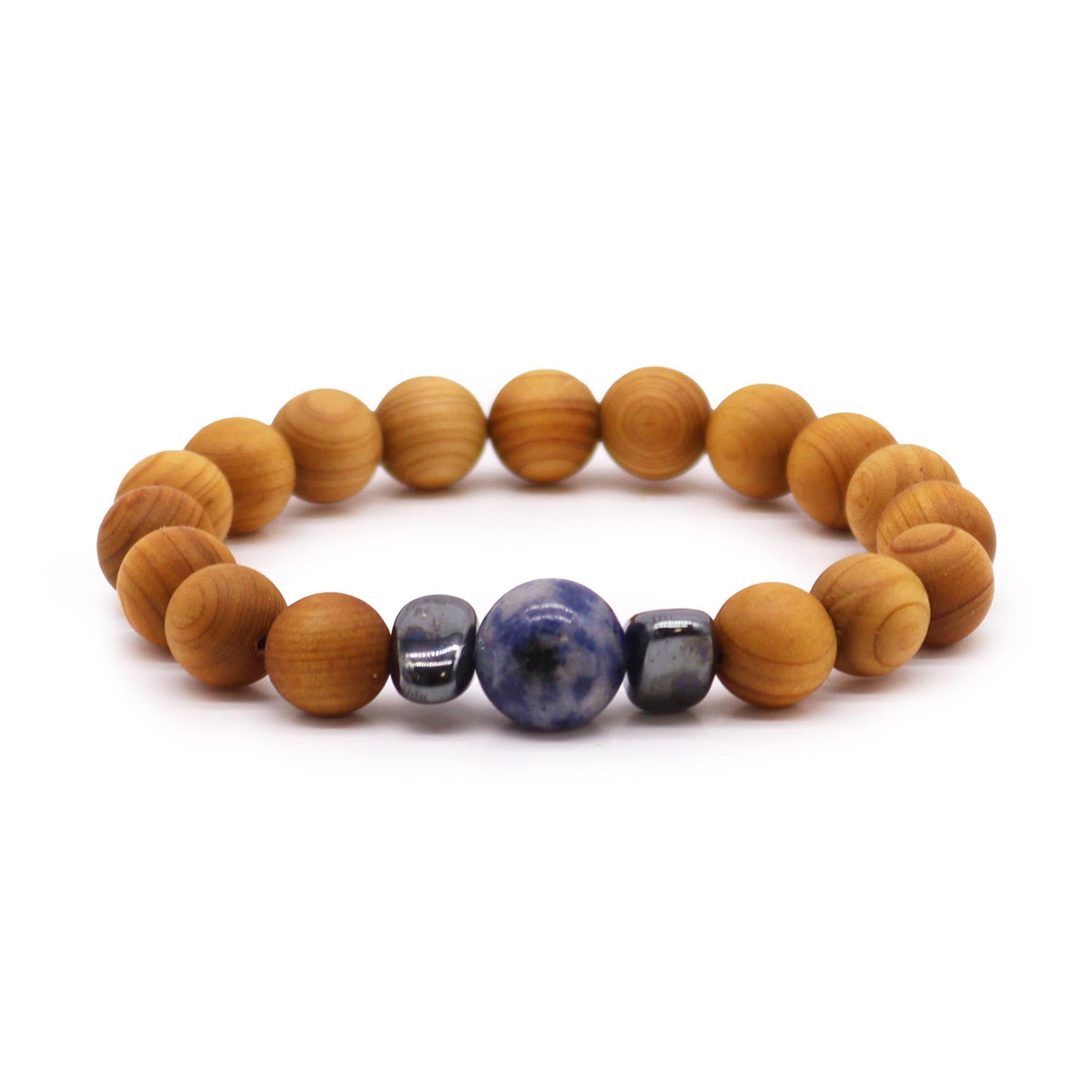 Bangle Chakra della Gola in Cedro con Sodalite