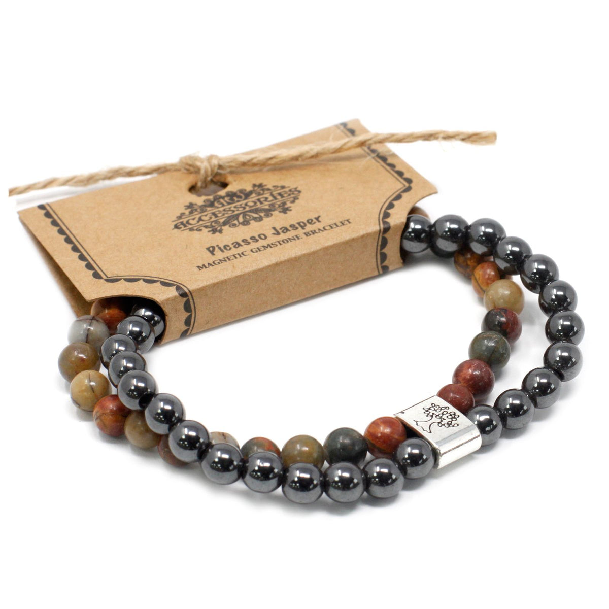 Bracciale Magnetico in Pietra Preziosa - Diaspro Picasso