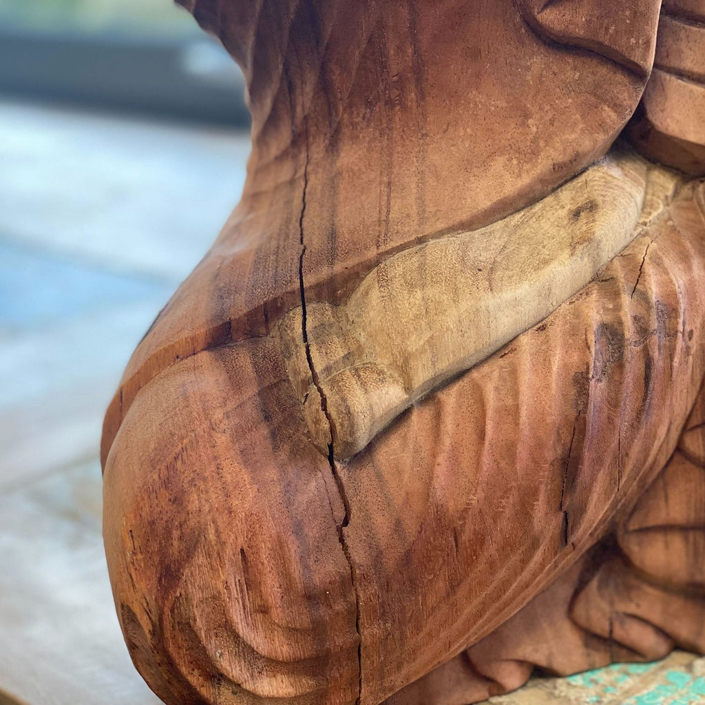 Statua Buddha Scolpita a Mano - 60cm Benvenuto
