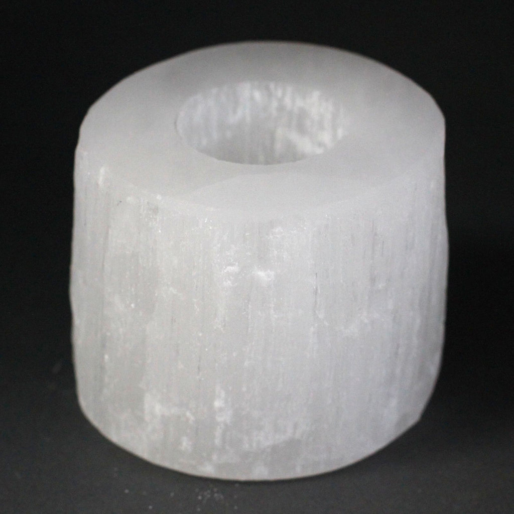 Portacandela Cilindrico in Selenite - 8 cm
