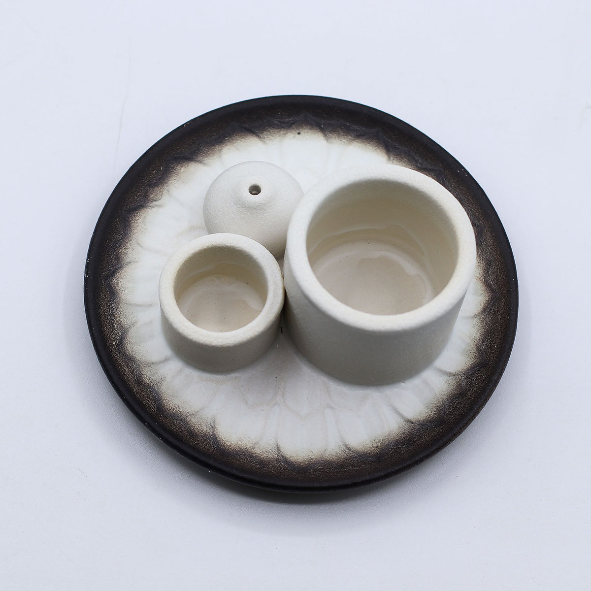 Porta Palo Santo smudge e stick - Mandala Bianco e Grigio