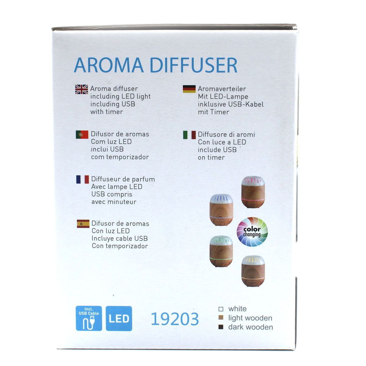 Diffusore a ultrasuoni Palermo – USB, luce multicolore e timer