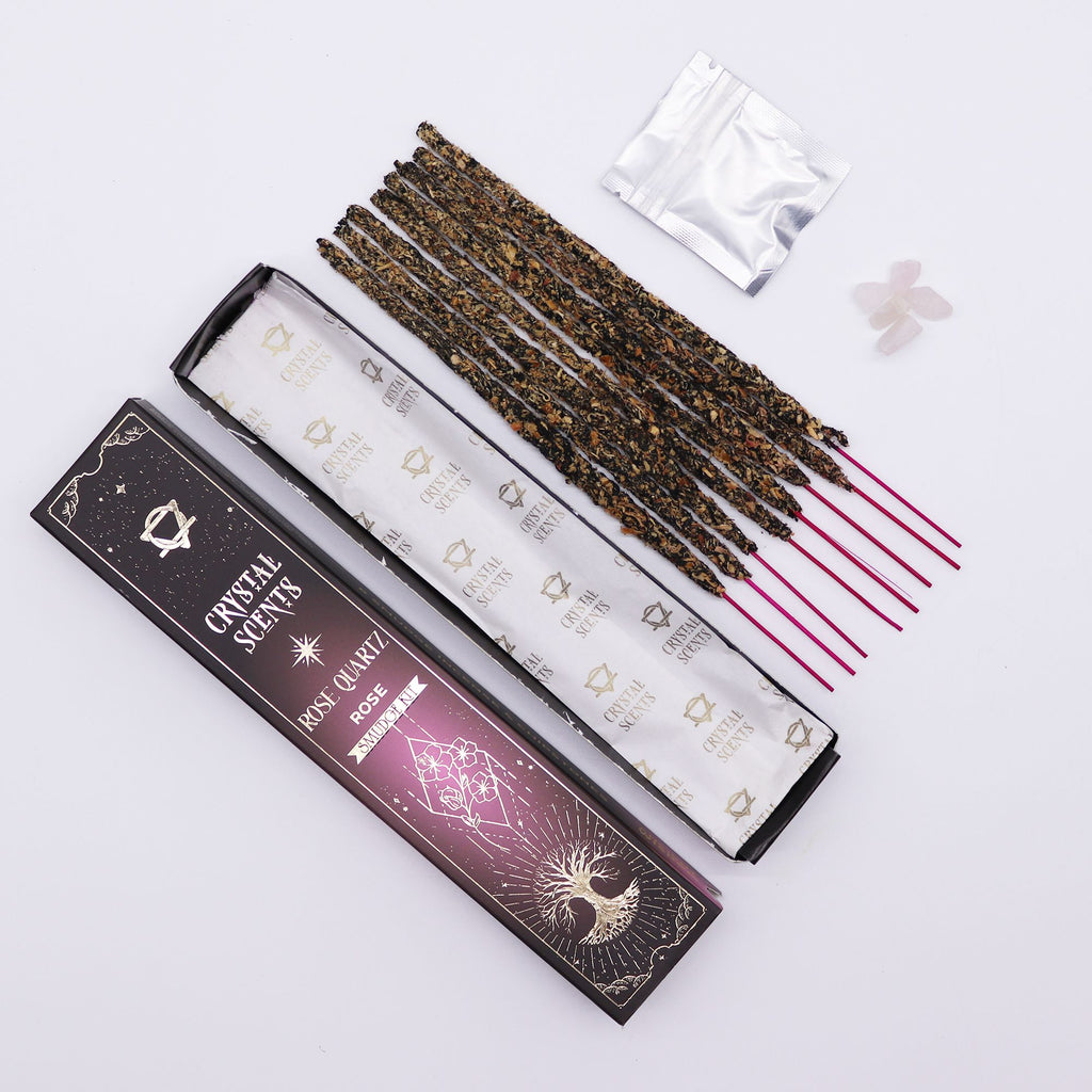 Incenso Smudge Crystal Scents con Quarzo Rosa - Rosa