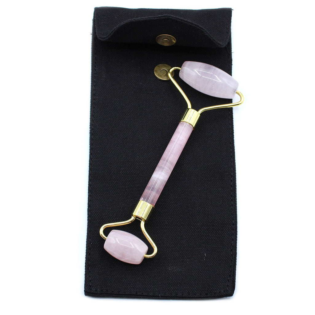 Rullo Massaggiatore Viso in Quarzo Rosa