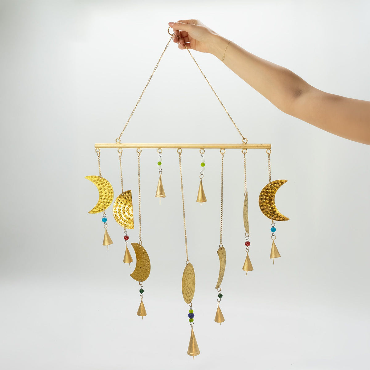 Campanelli Indiani - Fasi della Luna in Ottone - 43x40cm