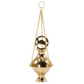 Bruciaincenso Sospeso in Ottone - Tripla Luna, 7,5 x 14 cm