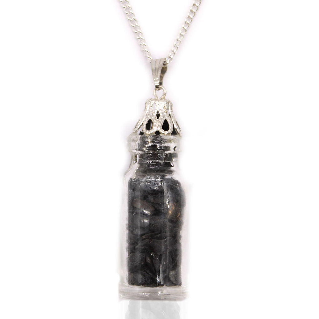 Collana con Bottiglia di Pietre Preziose - Onice Nero