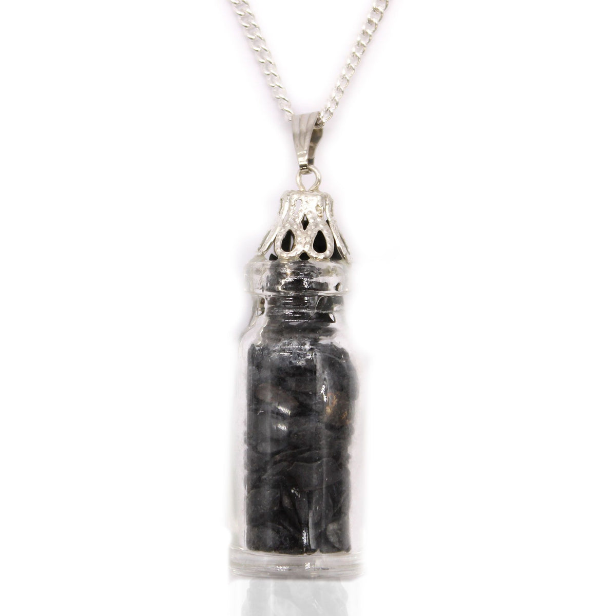 Collana con Bottiglia di Pietre Preziose - Onice Nero