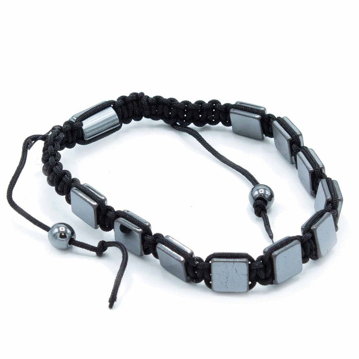 Bracciale Shamballa in Ematite Magnetica - Cubi Piatti