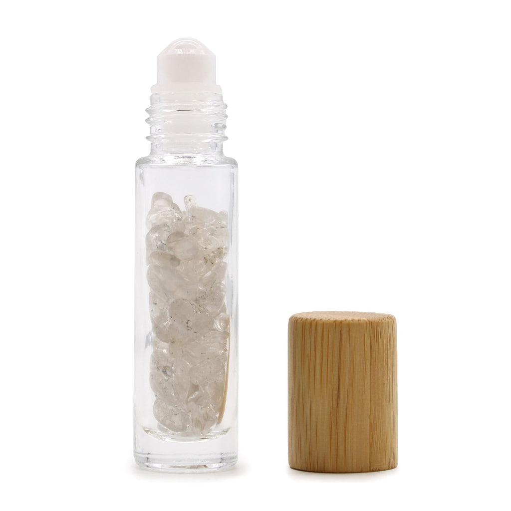 Flacone Roll-on per Oli Essenziali con Quarzo di Rocca - 5 ml