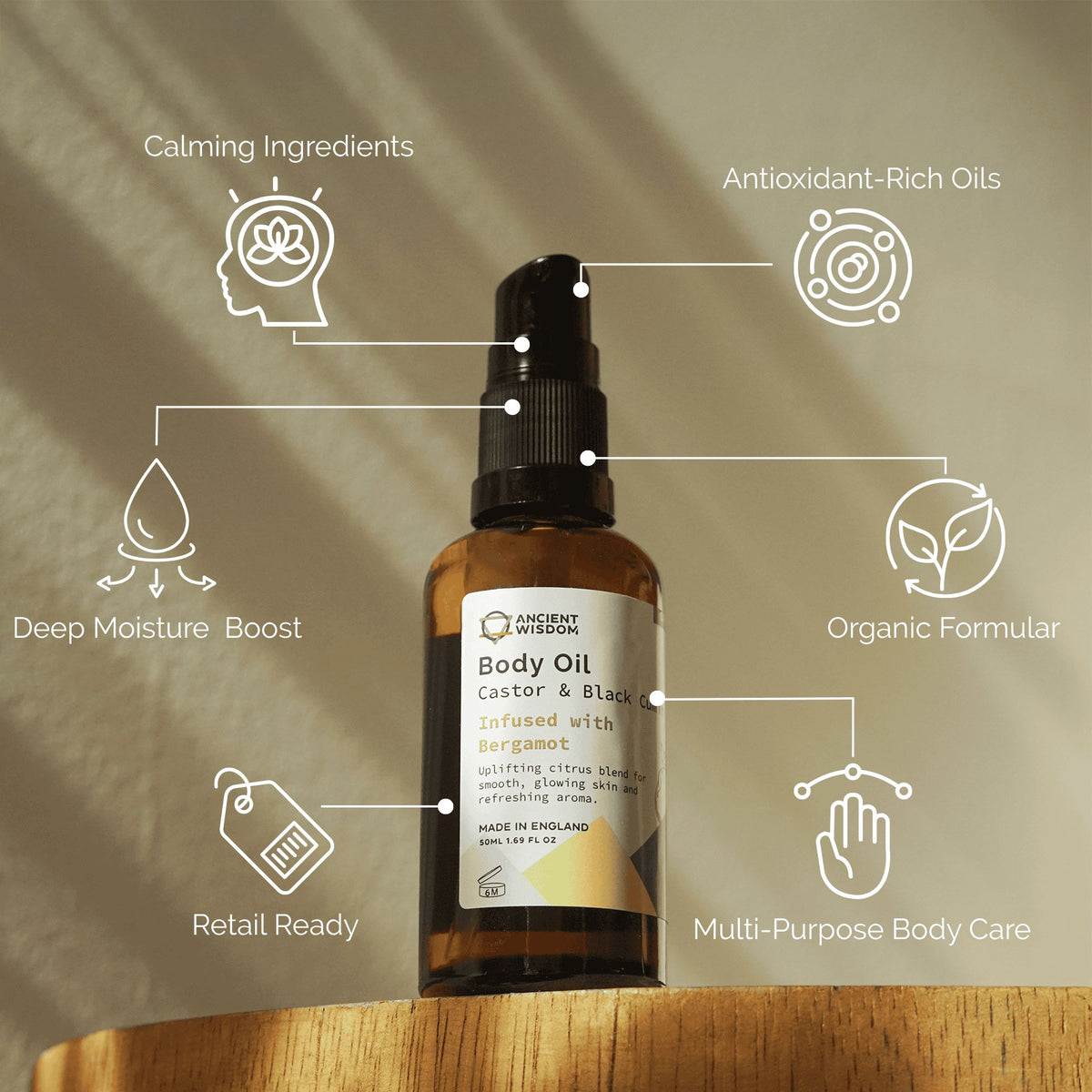 Olio Corpo Biologico al Bergamotto - 50 ml