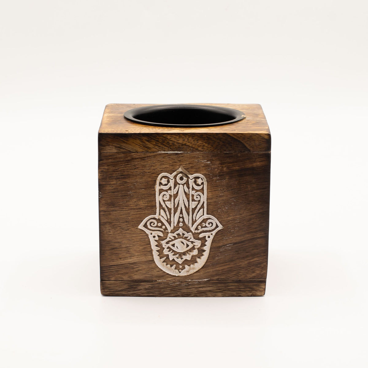 Bruciaessenze Quadrato in Legno di Mango - Hamsa