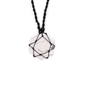 Ciondolo Esagonale con Gemma Intrecciata - Howlite Bianca