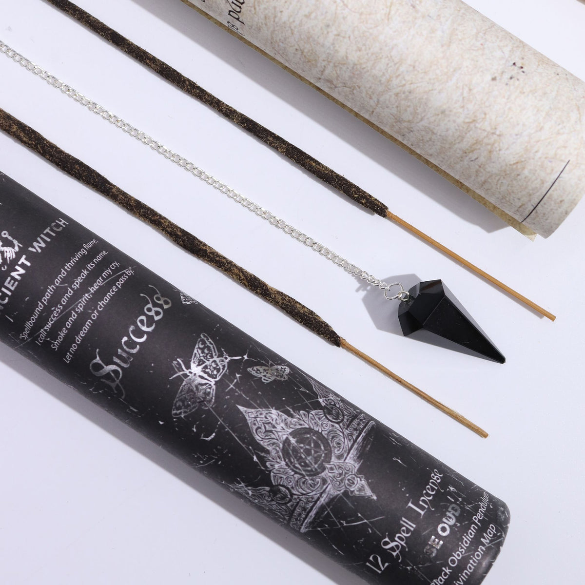 Ancient Witch Spell Incense - Successo - Pendolo Ossidiana Nera