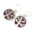 Orecchini Argento Albero della Vita 15mm - Effetto Corallo