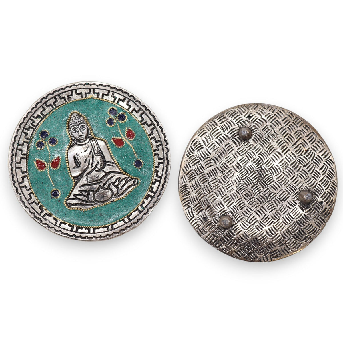 Porta-incenso Buddha Verde Decorato - 10 cm