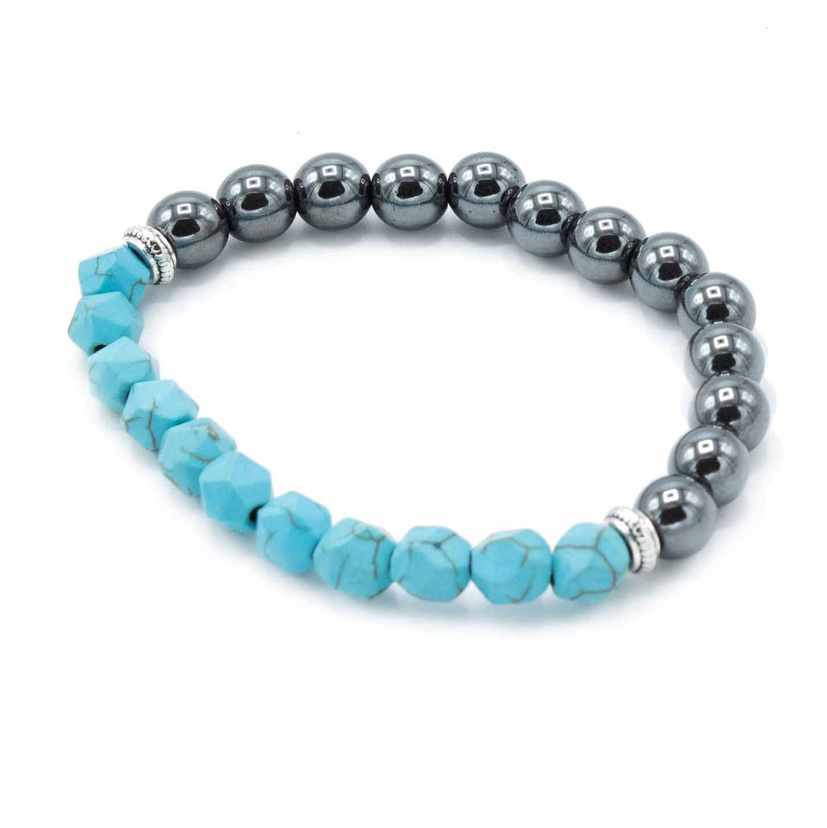 Bracciale con Gemme Sfaccettate - Turchese Magnetico