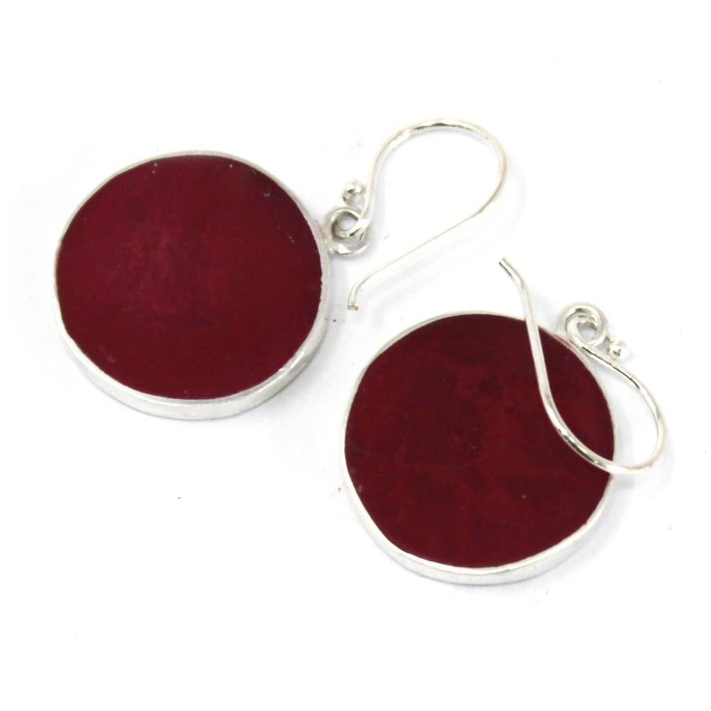 Orecchini Argento Albero della Vita 15mm - Effetto Corallo
