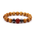 Bangle Chakra Radice in Cedro con Diaspro Rosso