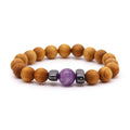 Bangle Chakra del Terzo Occhio in Cedro con Ametista
