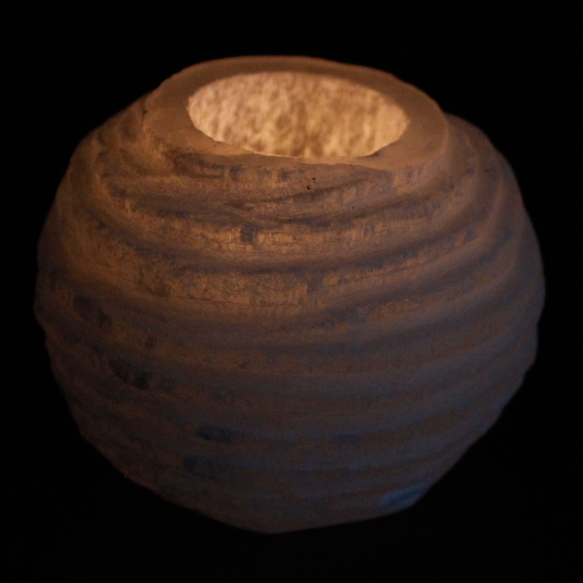 Portacandela Palla di Neve in Selenite - 8 cm