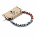 Bracciale con Gemme Sfaccettate - Diaspro Rosso Magnetico