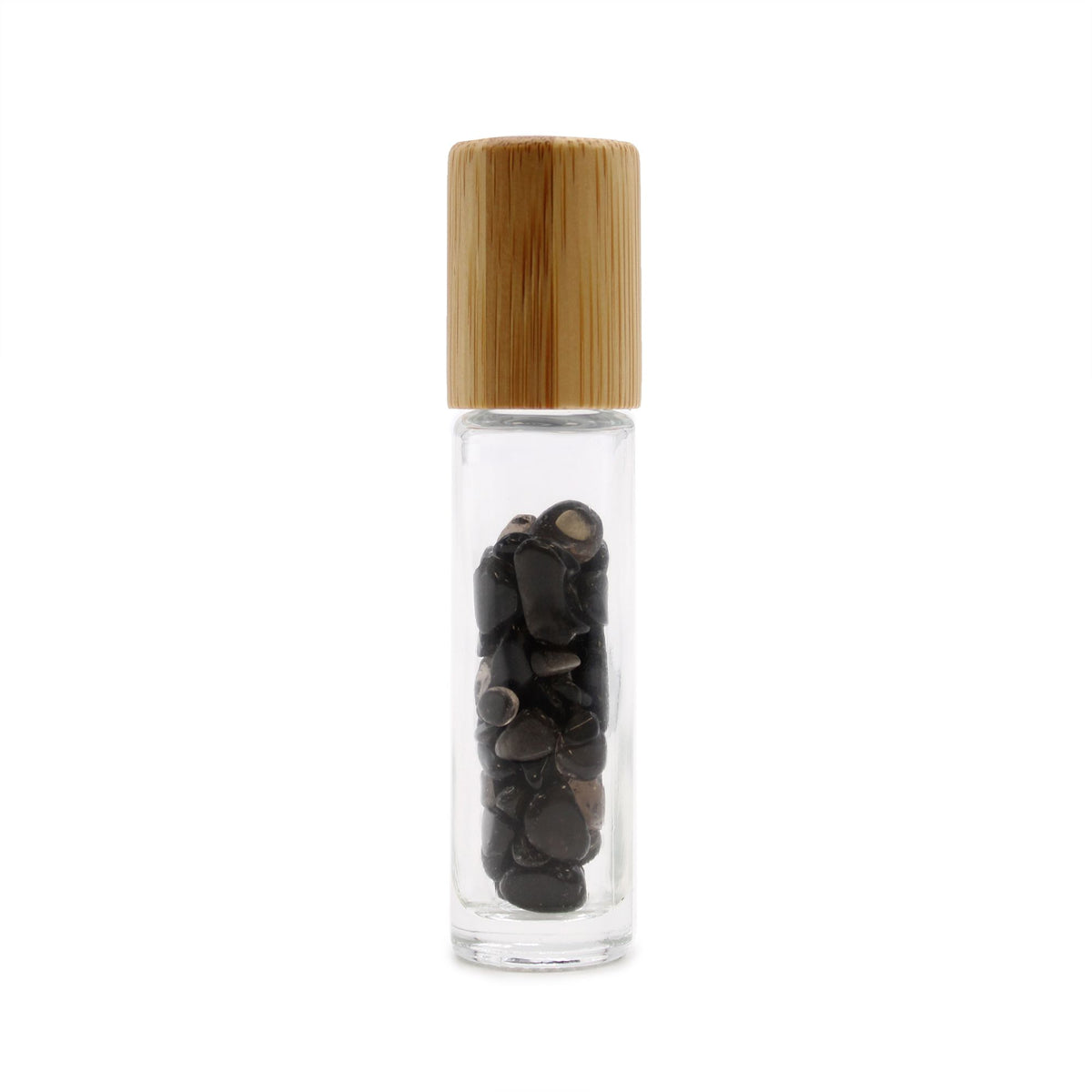 Tappo in Legno e Sfera Roll-on in Tormalina Nera per Flacone da 5 ml