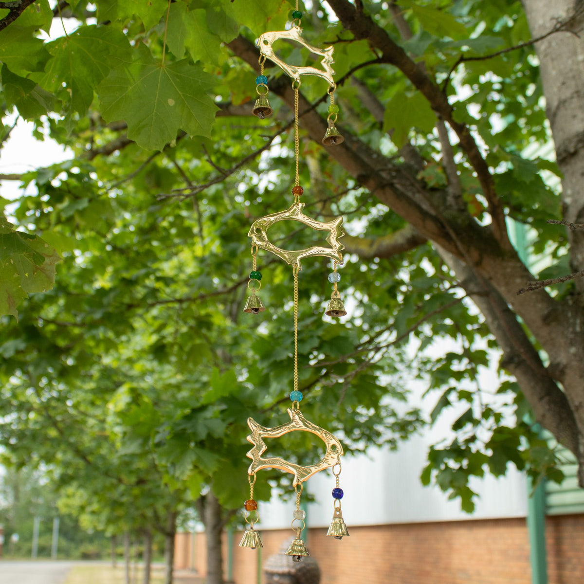 Campanelli Indiani - Pesce con Pendaglio - 7 Campane - 8,5x54cm