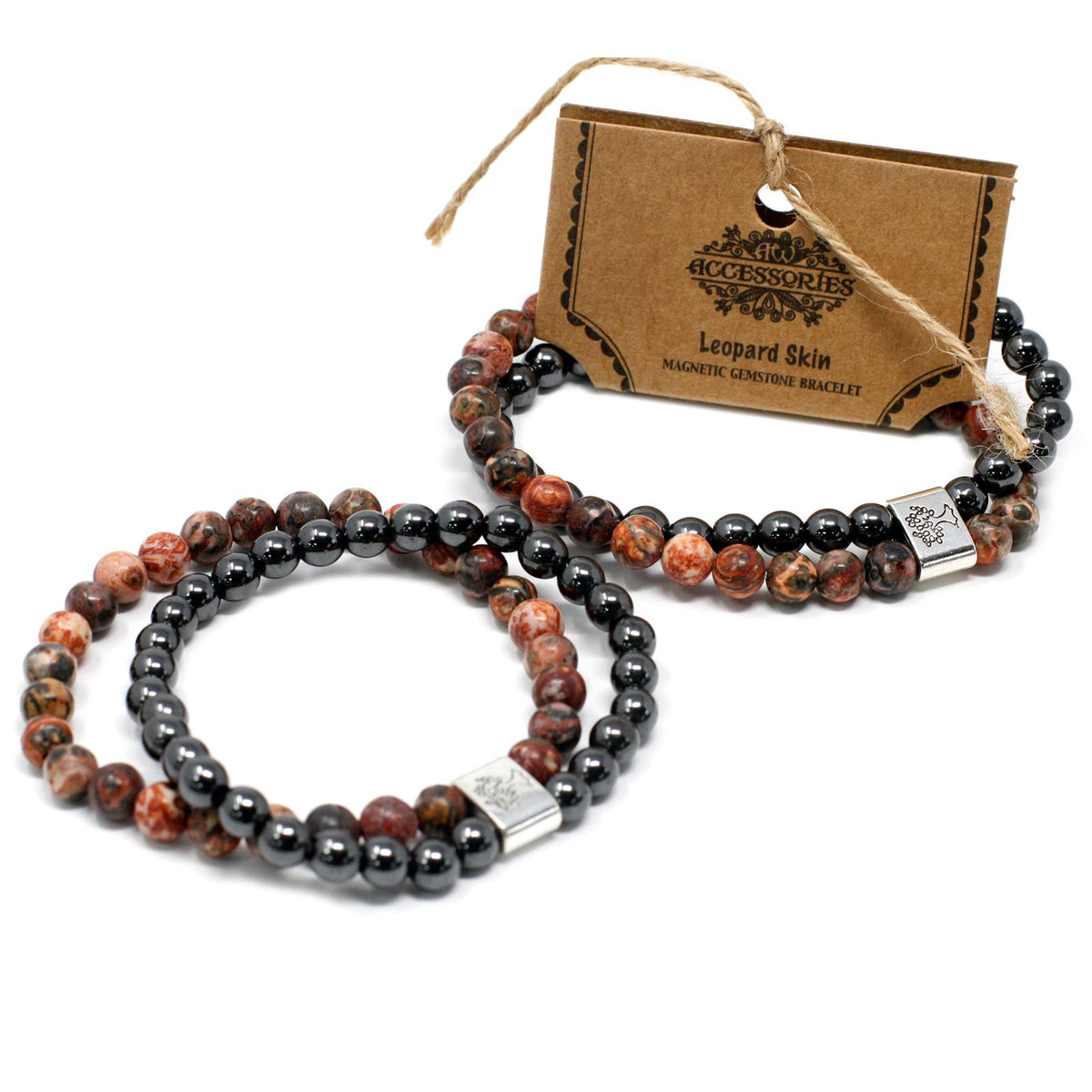 Bracciale Magnetico in Pietra Preziosa - Pelle di Leopardo