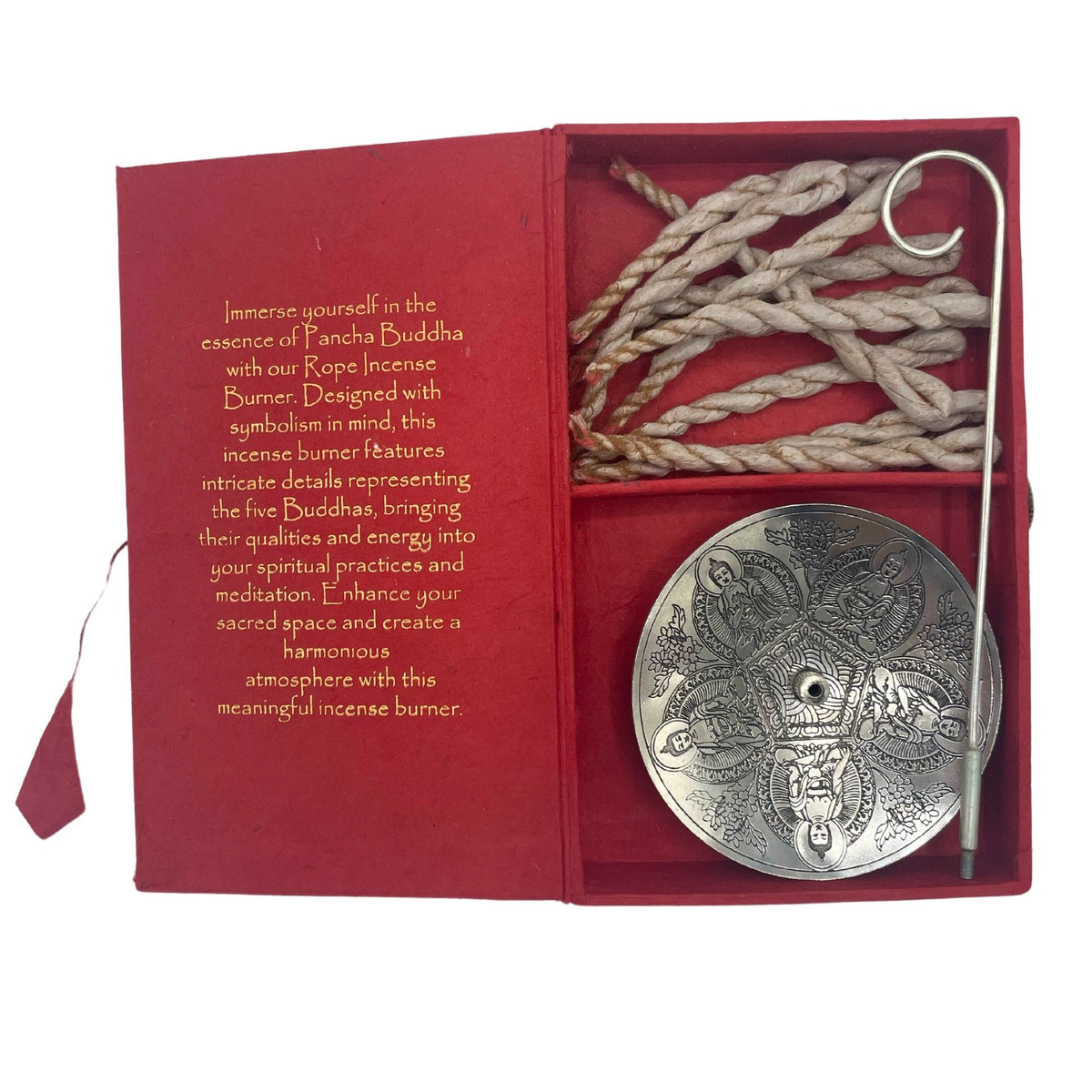 Set Incenso a Corda con Portaincenso Placcato Argento - Pancha Buddha