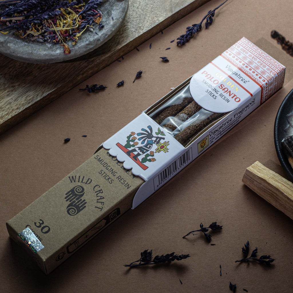 Golden Palo Santo Bastoncini di Resina per Smudging 30g (6 pz)