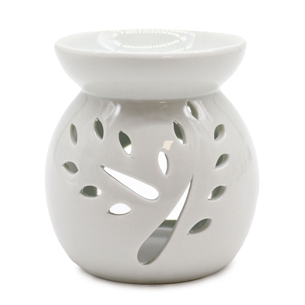 Bruciaessenze Classico Bianco in Ceramica - Albero Grande