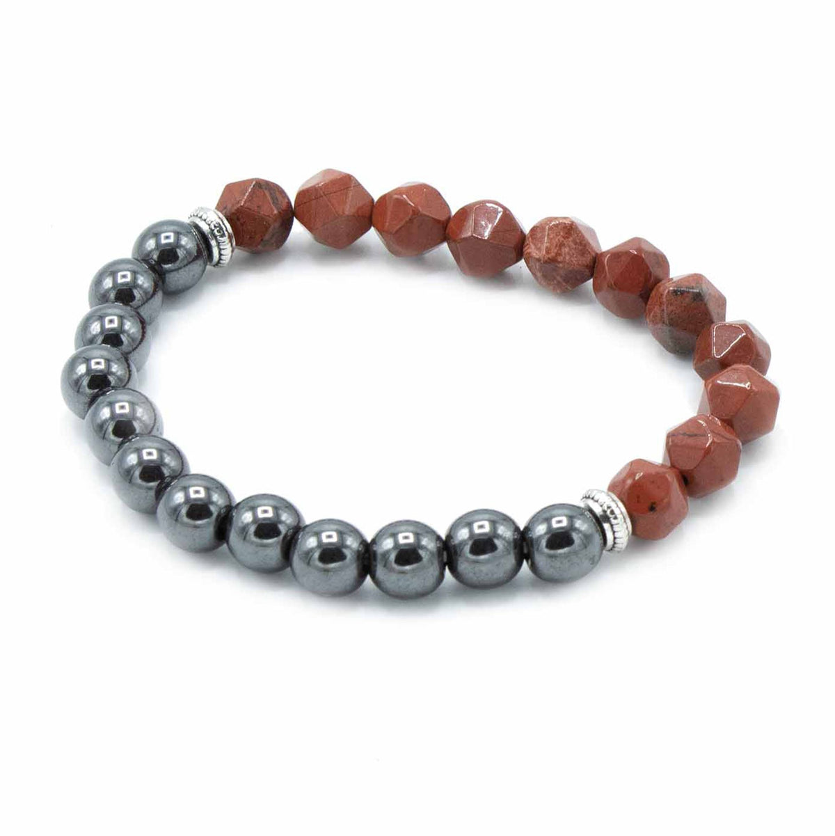Bracciale con Gemme Sfaccettate - Diaspro Rosso Magnetico