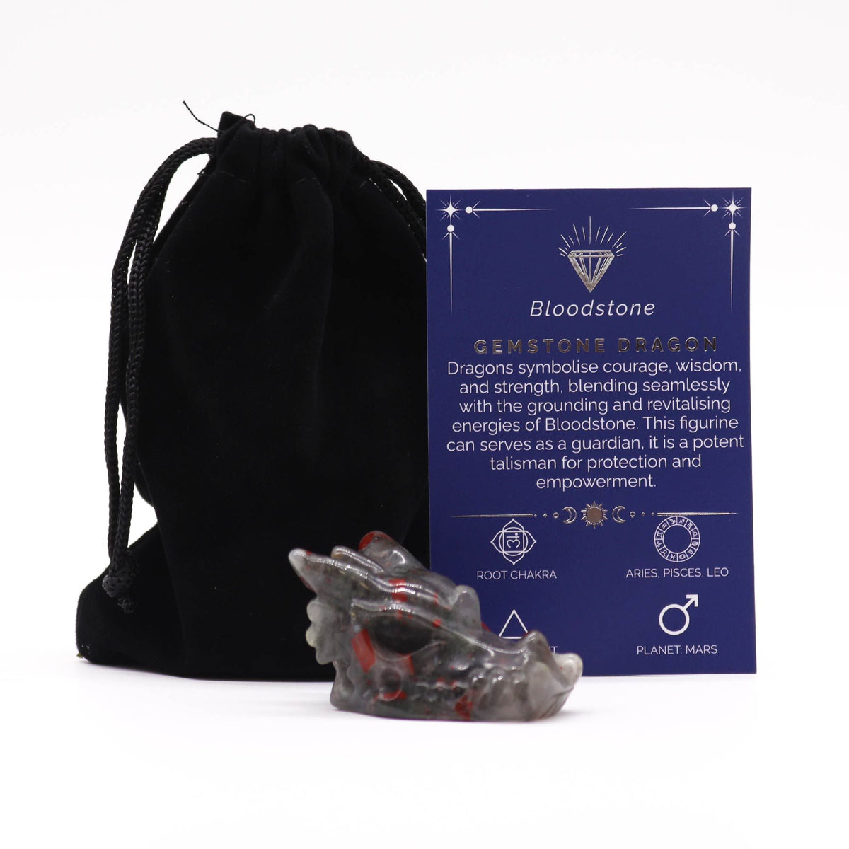 Piccola Testa di Drago in Pietra del Sangue - 45 × 30 × 28 mm