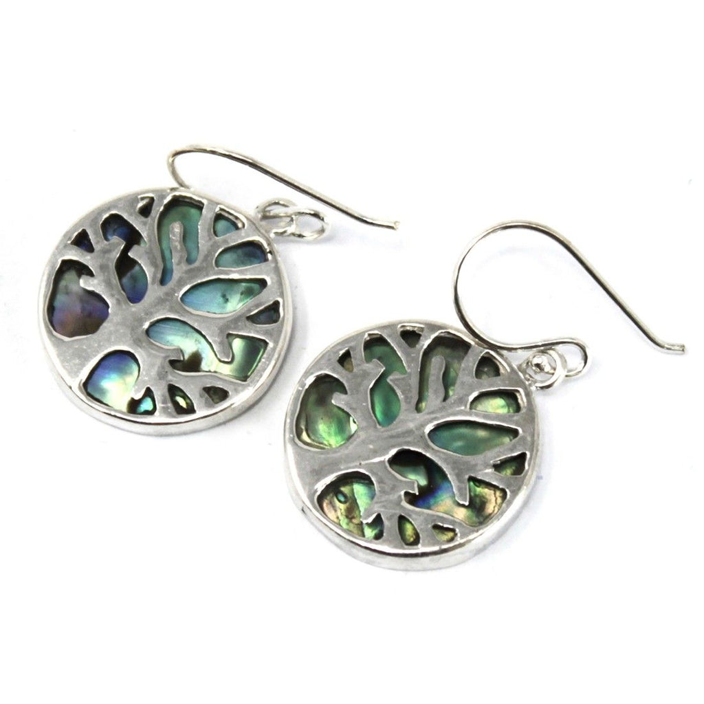Orecchini Argento Albero della Vita 15mm - Abalone