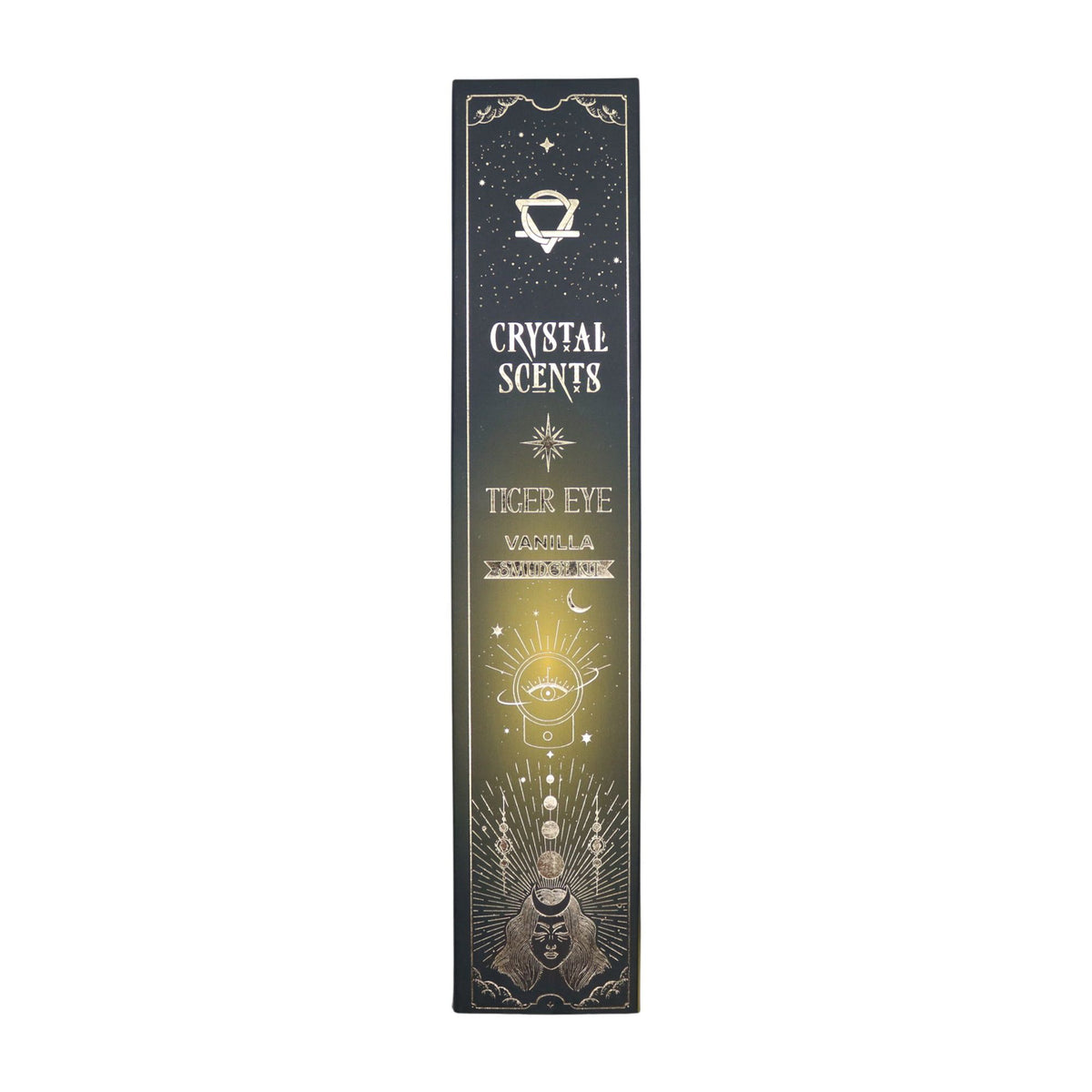 Incenso Crystal Scents con Occhio di Tigre - Vaniglia, 10 Bastoncini