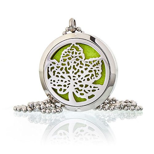 Collana Diffusore per Aromaterapia - Foglia 30 mm