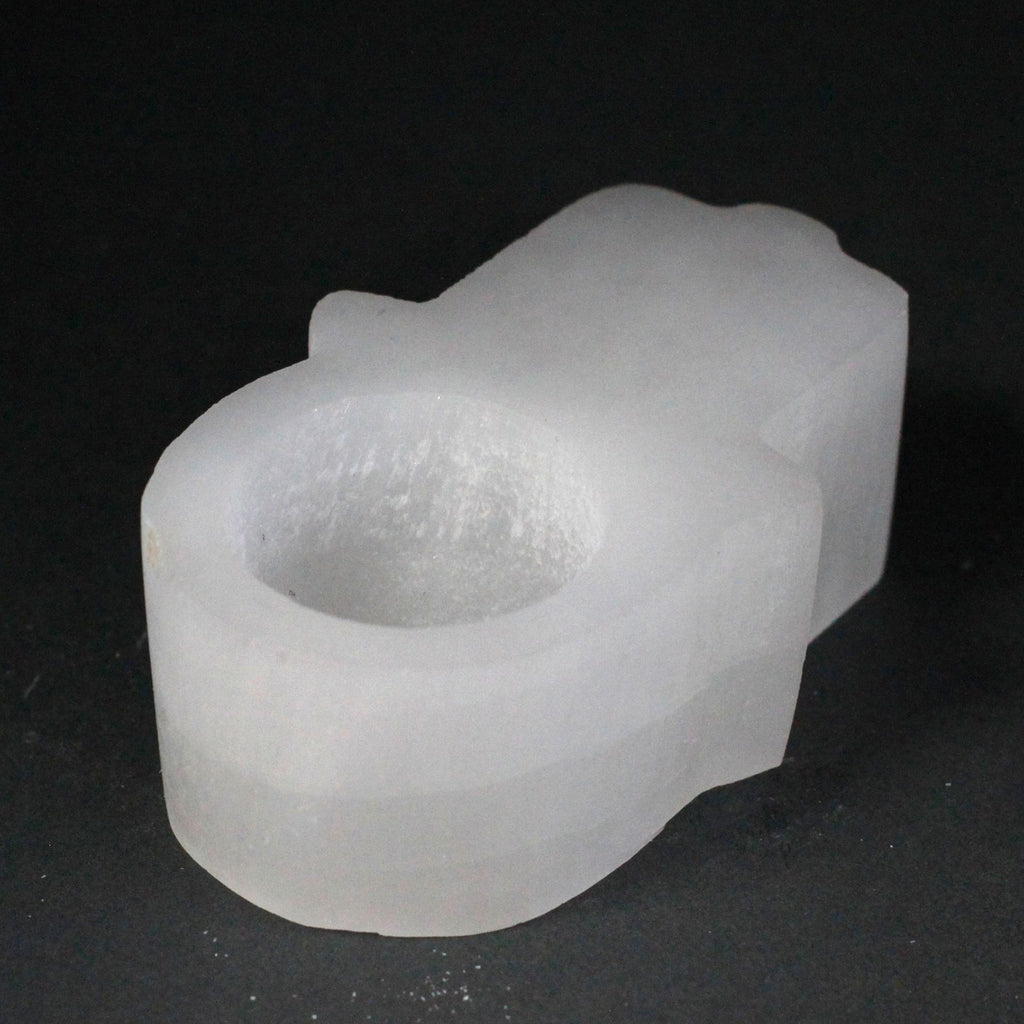 Portacandela Hamsa in Selenite