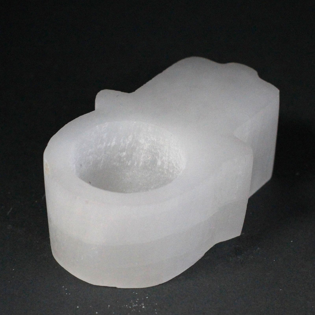 Portacandela Hamsa in Selenite