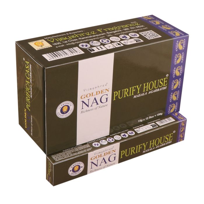 Golden Nag Incenso 15g - Purifica la Casa