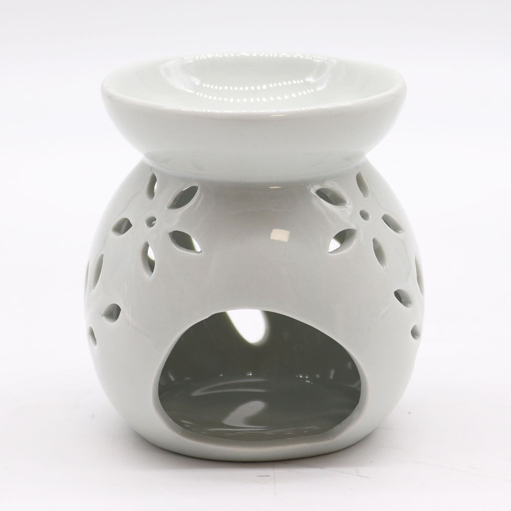 Bruciaessenze Classico Bianco in Ceramica - Albero Grande