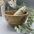 Ciotola in Legno per Smudge e Offerte Rituali - Quattro Elementi - 12x7cm