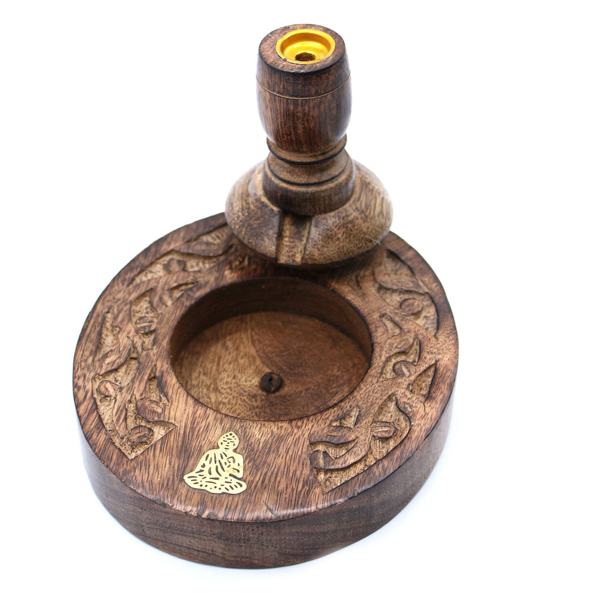 Bruciatore Backflow Piccolo in Legno di Mango - Buddha in Ottone