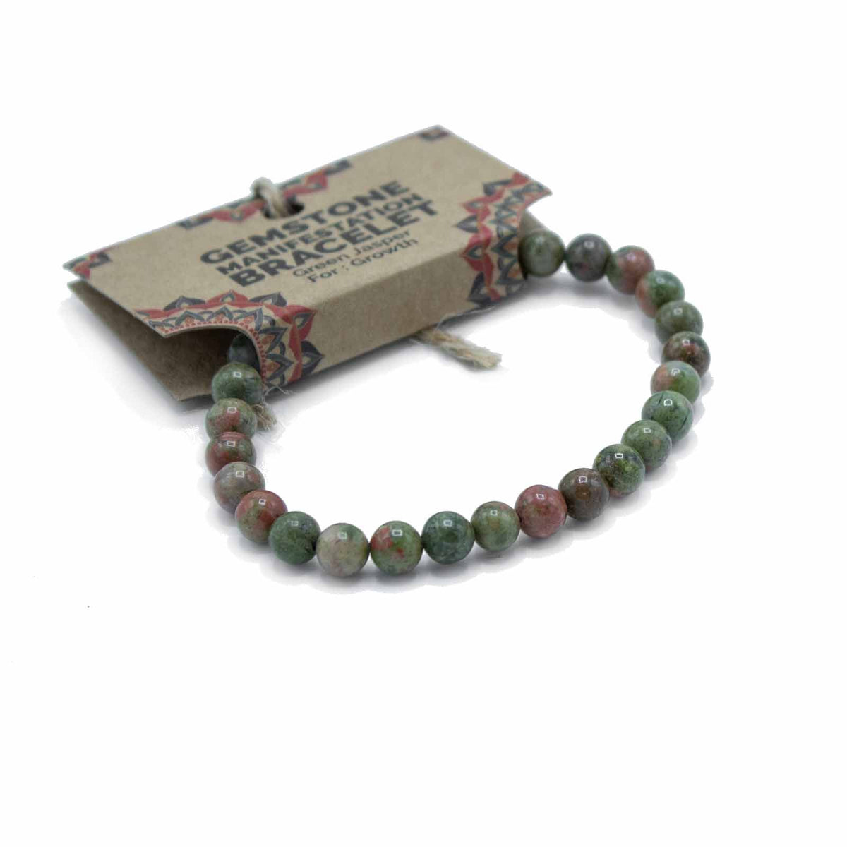 Bracciale di Manifestazione con Gemme - Diaspro Verde - Crescita