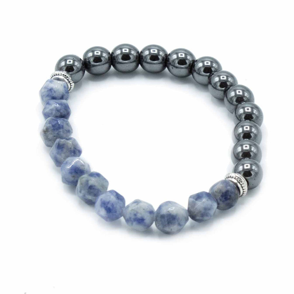 Bracciale con Gemme Sfaccettate - Sodalite Magnetica