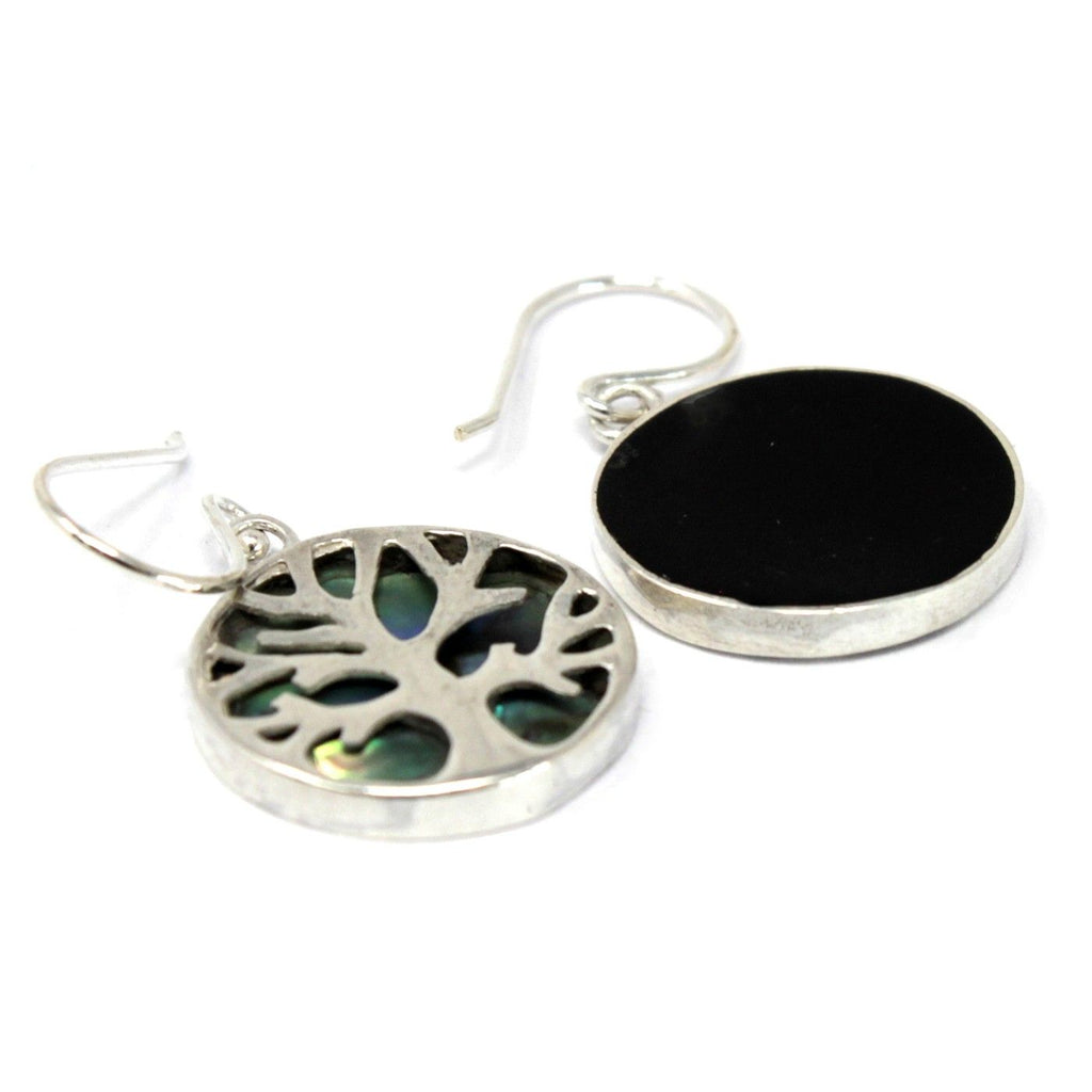 Orecchini Argento Albero della Vita 15mm - Abalone