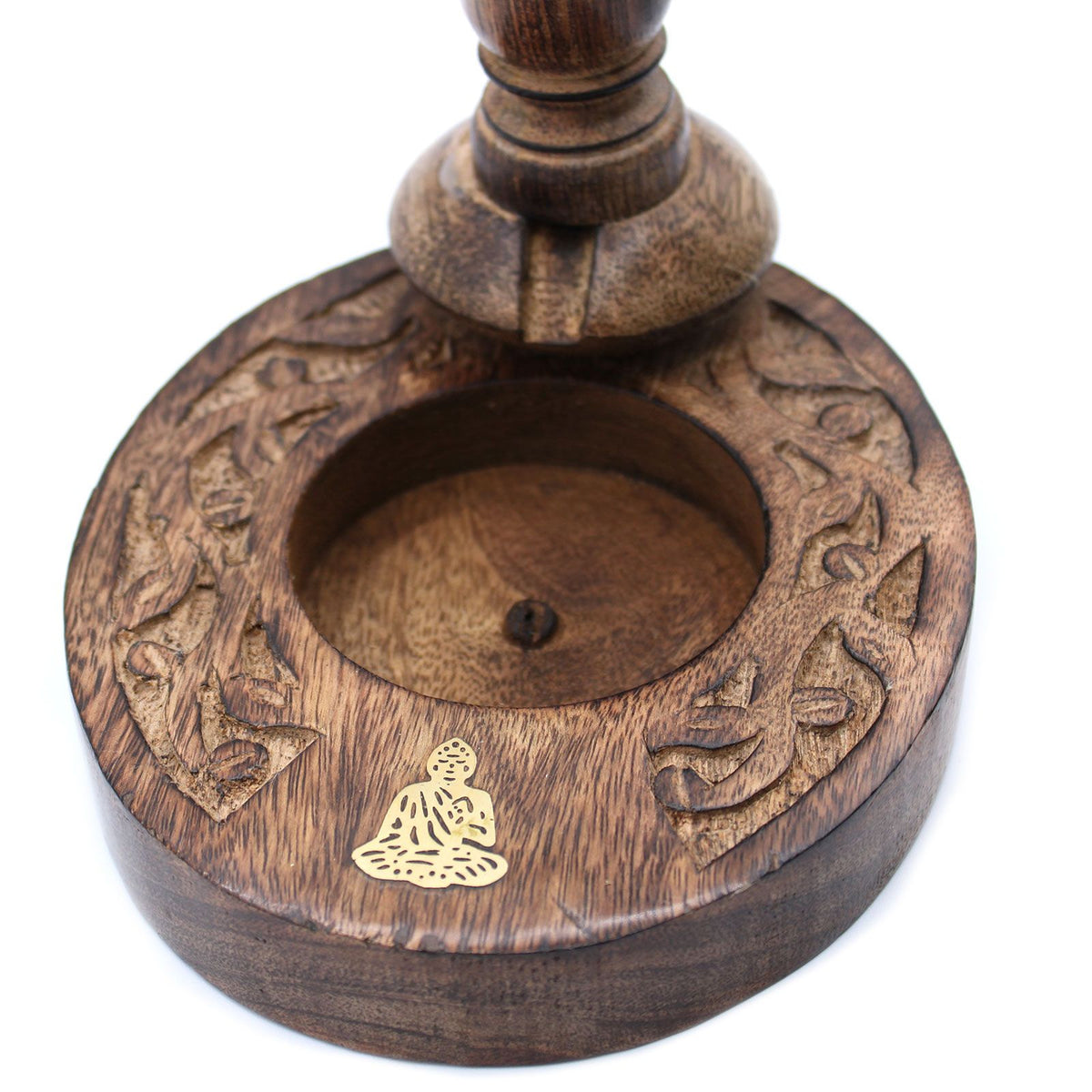 Bruciatore Backflow Piccolo in Legno di Mango - Buddha in Ottone