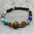 Bracciale in Pietra Lavica - Sistema Solare Argento