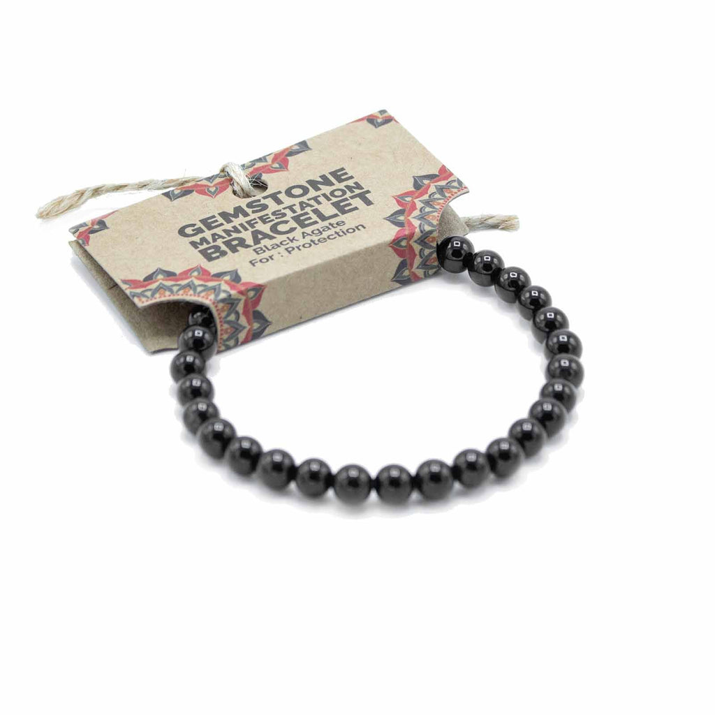 Bracciale di Manifestazione con Gemme - Agata Nera - Protezione